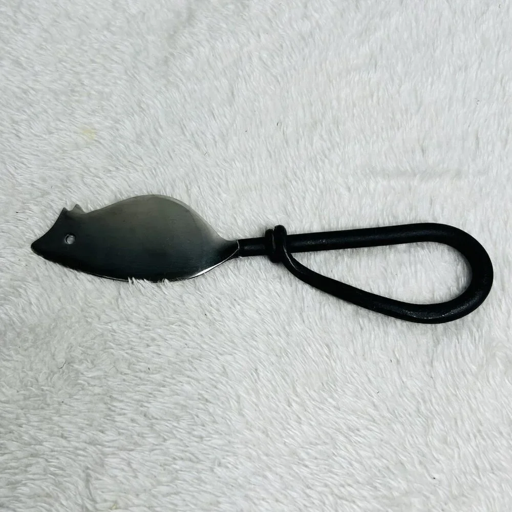 New Hampshire Bowl & Board Mouse Shaped Cheese Knife Spreader Cast Iron Handle